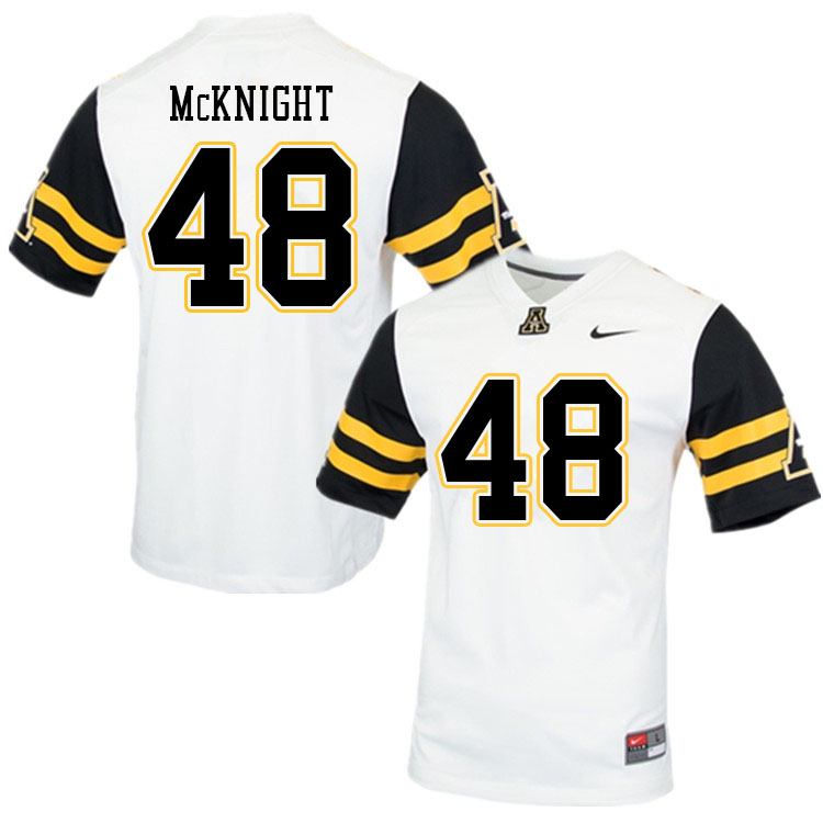 Men #48 Deshawn McKnight Appalachian State Mountaineers College Football Jerseys Sale-White - Click Image to Close